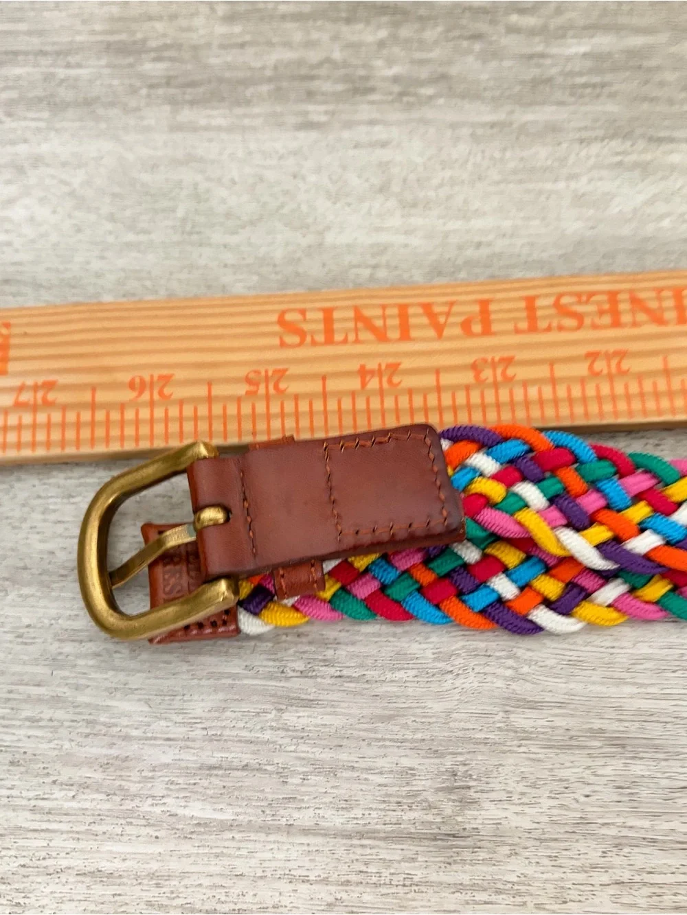 Teddy Fresh Women's Mens Braided Woven Bungee Cord Belt Rainbow Size L/XL